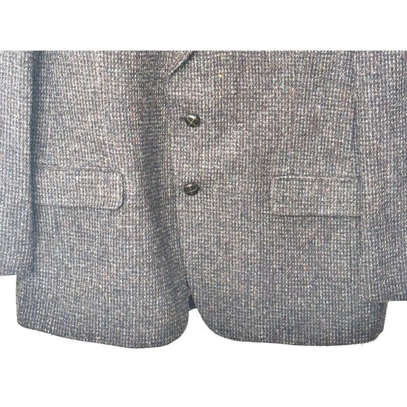 Vintage Harris Tweed Wool Blazer Mens Sport Coat Two Button Jacket Brown 42 T - Picture 4 of 16